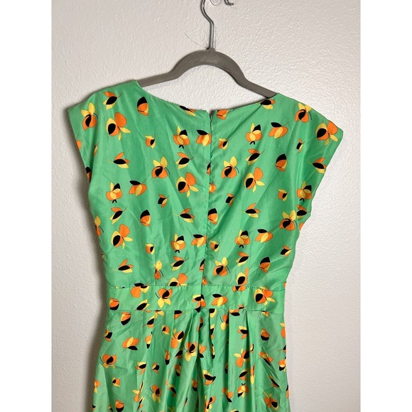 Emmelee Womens Green Short Cap Sleeve Round Neck Shift Dress Size Medium - Picture 6 of 8